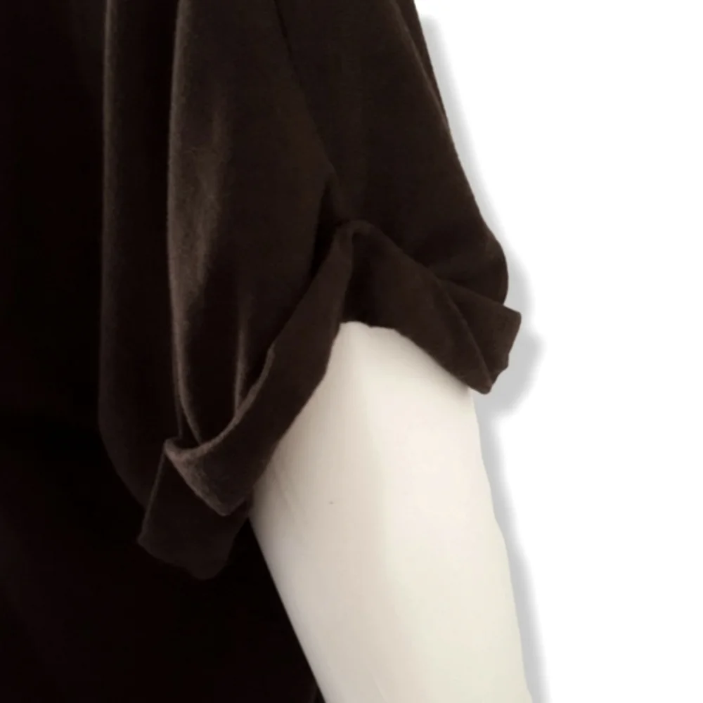 VINTAGE SAINT TROPEZ WEST Brown Tunic Top L Pima Mini Dress Swim Cover Up Y2K - Picture 7 of 10